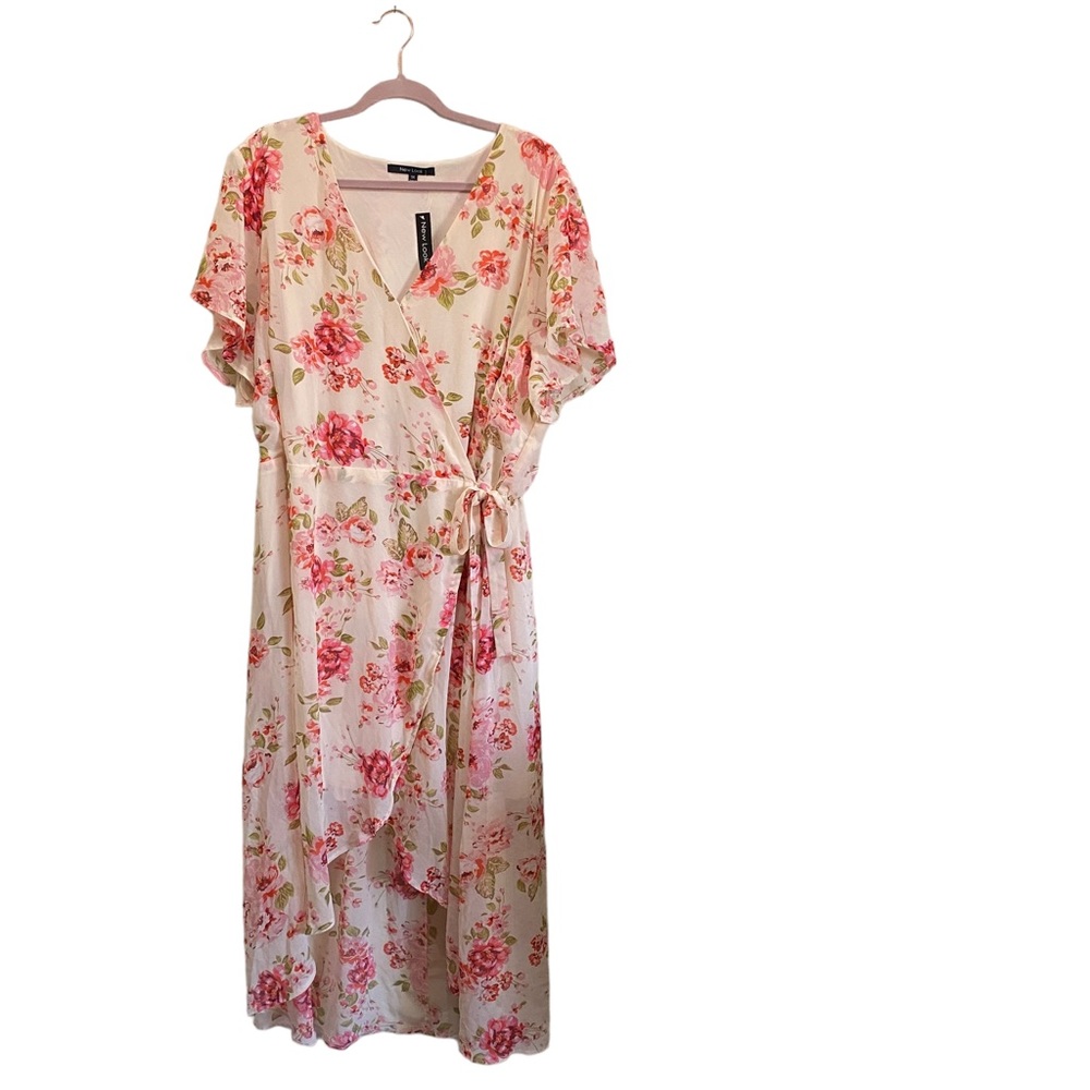 Plus size 3x Floral Sundress faux wrap by New Look